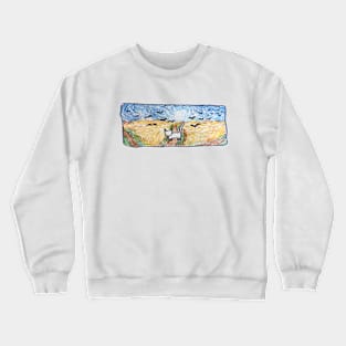 Cat Van Gogh, starry night drawing Crewneck Sweatshirt